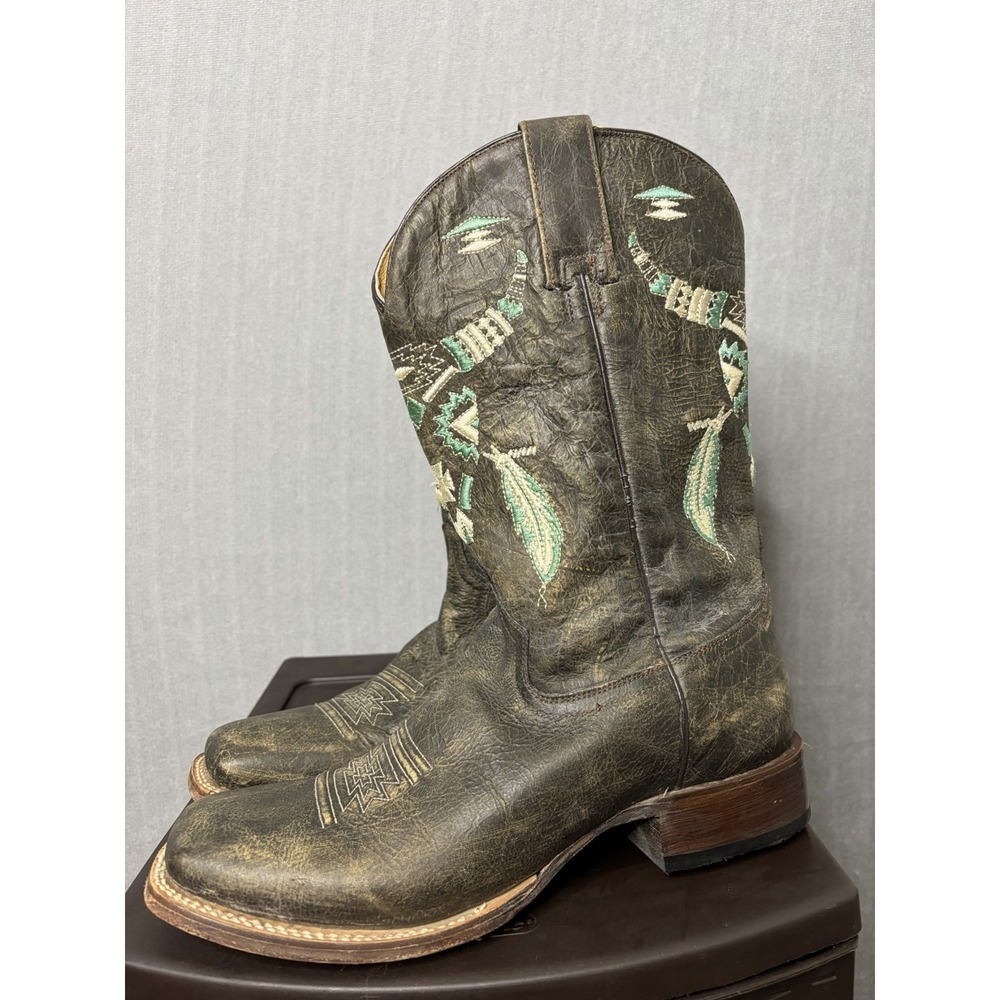 Roper Women's Embroidered Western Boots Brown Size 9 Cowgirl Rodeo Bull Mexico